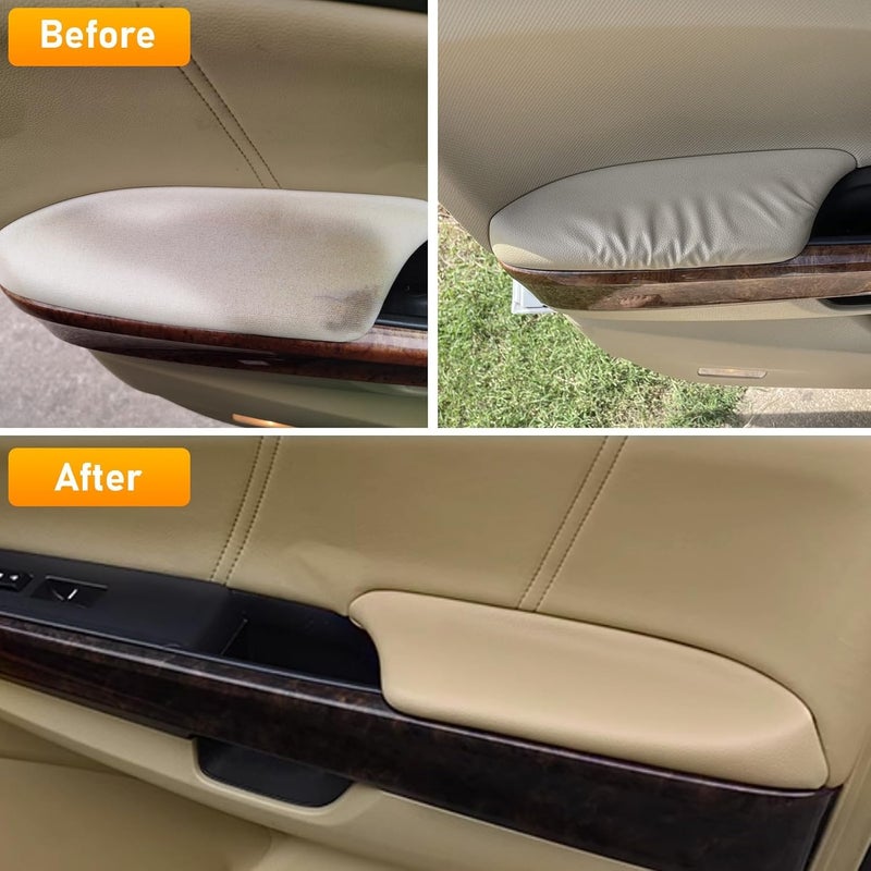 APESER Compatible with Honda Accord Door Panels Armrest Lid 2008-2012,2 Pcs PU Leather Door Panel Armrest Cover for Accord Sedan EX/EX-L/LX/LX-P/SE Front Door Panel(Beige)(NOT Fit for Coupe Model) - Image 4